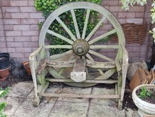 Vintage wooden cart wheel