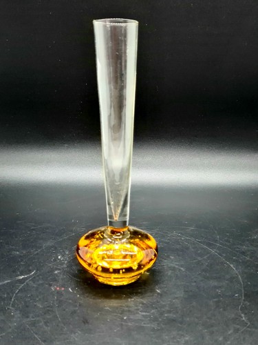 Vintage amber bud vase with - vintage,