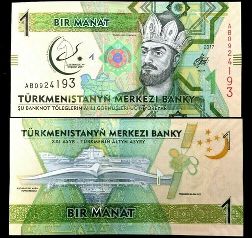 Turkmenistan manat year 2017 - 1,