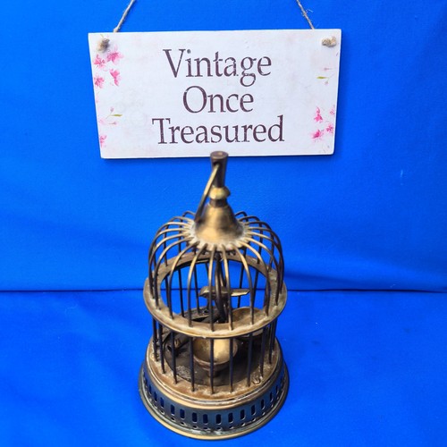 Vintage indian brass birdcage - vintage,