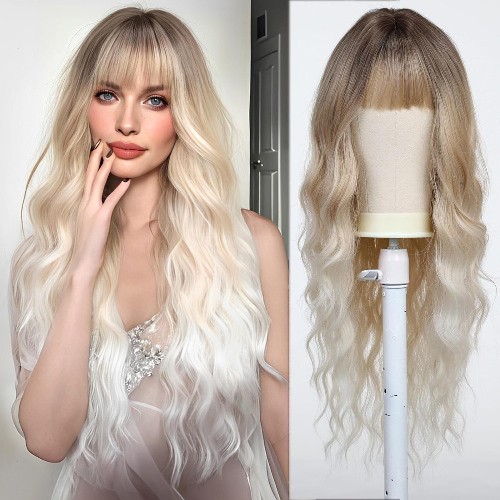 Wavy blonde wigs - ,