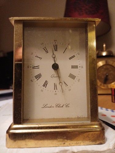 Brass mantel clock - clock, by