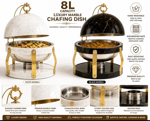 Round stainless steel - 8l,