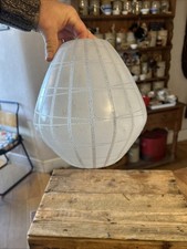 Vintage Large Etched Glass 1950's 1960's Lampshade Light Shade - Retro!
