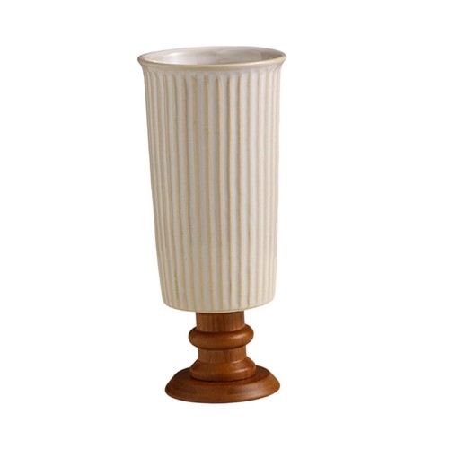 Porcelain vase art - high, footed