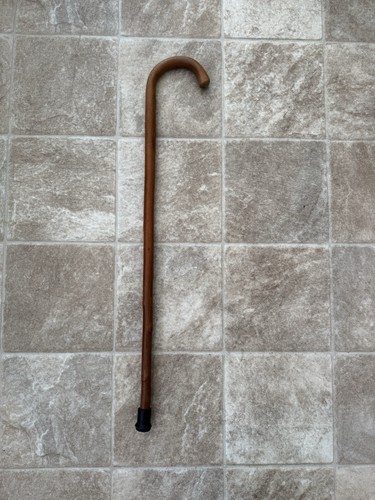 Wooden walking stick with hook - wooden,