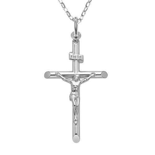 Sterling silver crucifix cross - silver,