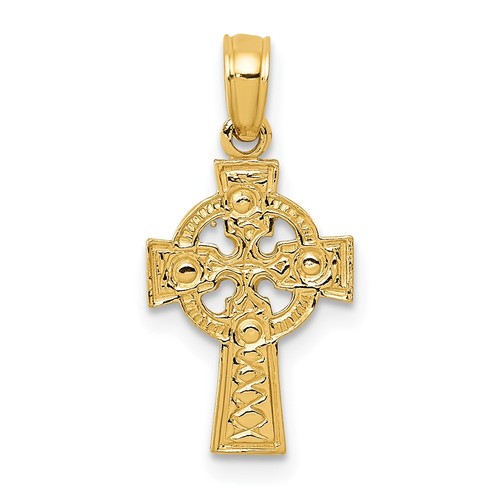 10k yellow gold - celtic, cross