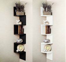 2/3/ 5 Tier Floating Wall Shelves Corner Shelf Storage Display Bookcase
