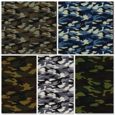 ROSE & HUBBLE COTTON POPLIN FABRIC CAMOUFLAGE PRINT FOREST WOODLAND ARTIC URBAN