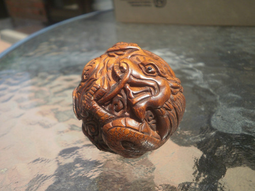 Hand carved wood - carved, dragon