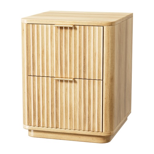 Oak wooden bedside table - oak,