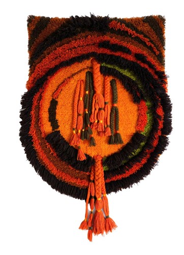 70s handmade wool - , hanging