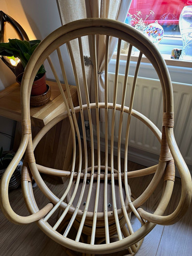 Rattan bamboo swivel accent - bamboo,