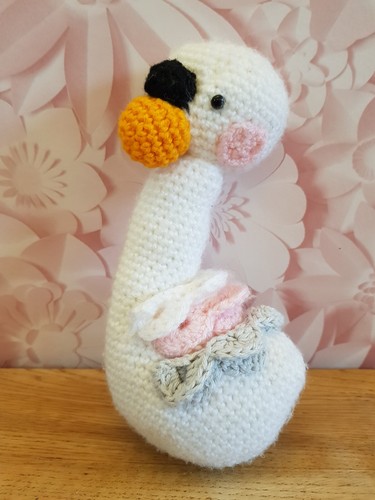 Handknit swan handmade crochet - handknit,