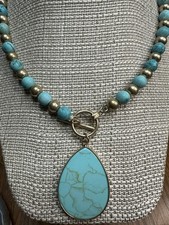 Turquoise & Goldtone Beaded