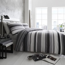 Stripe Duvet Set Black White Grey Quilt Cover Pillow Cases New Bedding CLEARANCE