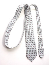 Vintage CORTINA 1950s 1960s Neck Tie Silver Grey Red Squares Design