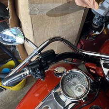 Harley Davidson chrome 1 & 1/4beach bars wide handlebars drilled & notched
