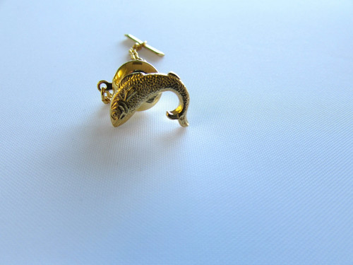 Salmon fish gilt tie - salmon,