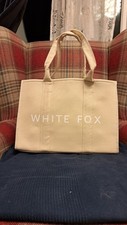 White Fox Tote Bag Beige ,Hand