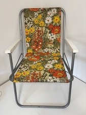 Vintage Folding Deck Chair 70’s Festival Camping Retro Campervan Floral
