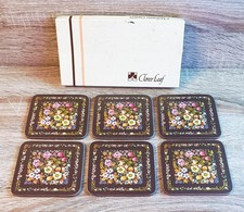Vintage Cloverleaf Pandora Coasters Set of Six Boxed Unused
