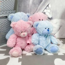 Plush Super Soft Teddy Bear Cuddly Toy Baby Girl Boy Gift with Ribbon Pink/Blue
