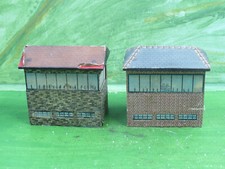 2 x OO gauge wooden signal box (pre-war Hornby Dublo?)