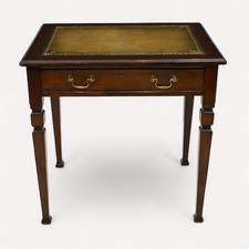 Antique Mahogany Desk Writing Table Green Leather Top Shoolbred FREE UK Delivery