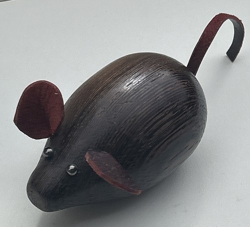 Vintage carved wooden - carved, mouse