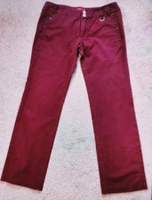 House Straight Leg Women's Trousers, Burgundy, Size M Pre-owned