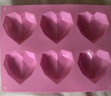 3D Silicone Heart Diamond Shape Mould Geometric Cake Baking Mold Chocolate Decor