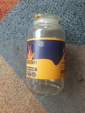 TRUE START Empty Extra Large Coffee Jar 380g Airtight Lid Glass Jar Food Craft