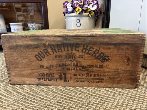 Antique wood medicine - antique, crate