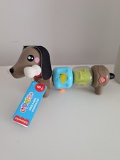 Fisher Price Baby Sensory Toy  Pets Click & Spin Activity Pup sausage dog