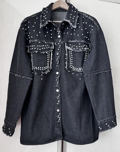 Black denim shirt - shirt/jacket, with