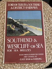 Vintage Laminated Railway LNER Poster 1978 Southend And West cliff On Sea