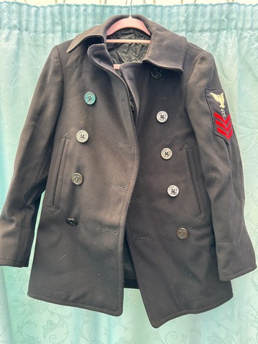1940s navy pea coat - navy,