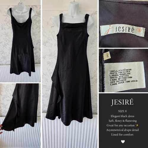 Jesire black satin midi dress - jesire,