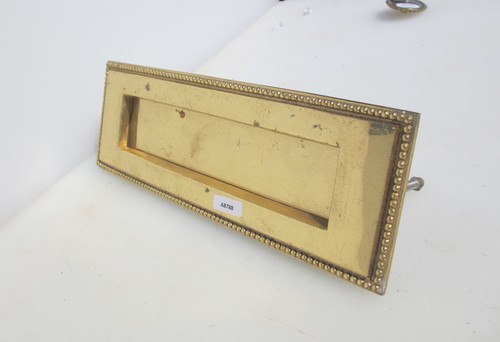 Vintage brass letterbox letter - letterbox,