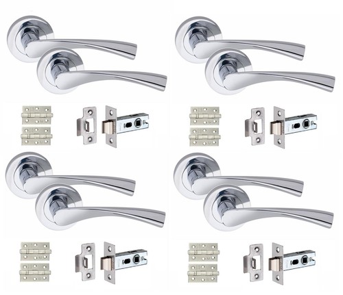 Polished chrome door handle - chrome,