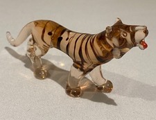 Vintage Art Glass Tiger