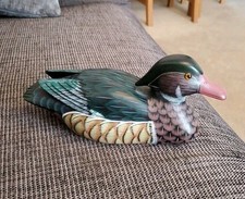 Hand Painted Wooden Duck Decorative Model 22x9x8cm Decoy Duck Ornament