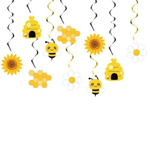 Bee hanging swirls honey - swirls,