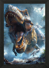 T-Rex Roaring Framed Wall Art