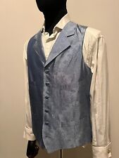 Stunning Hackett Blue Silk Floral Morning Suit Waistcoat Perfect Ascot Weddings