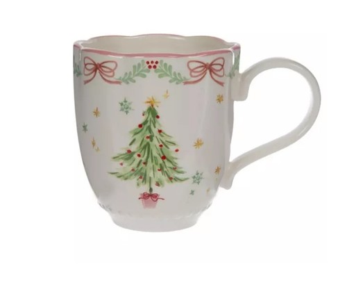 Christmas tree bows mug - bows,