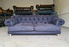 LOAF BAGSIE DEEP BLUE  CHESTERFIELD MEDIUM THREE SEATER SOFA RRP £2595