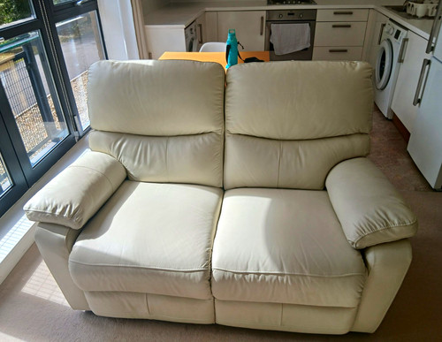 Cream leather seater - leather, 2